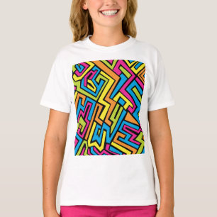 Farbenfrohe Neonstraße Art Pattern T-Shirt