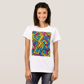 Farbenfrohe Neonstraße Art Pattern T-Shirt (Vorne ganz)