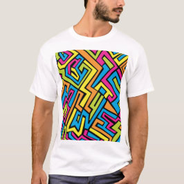 Farbenfrohe Neonstraße Art Pattern T-Shirt