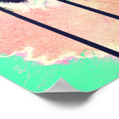 Farbenfrohe Neonwasserfarbe mit schwarzen Palmen Poster (Ecke)