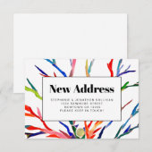 Farbenfrohe neue Adressankündigungskarte (Vorne/Hinten)
