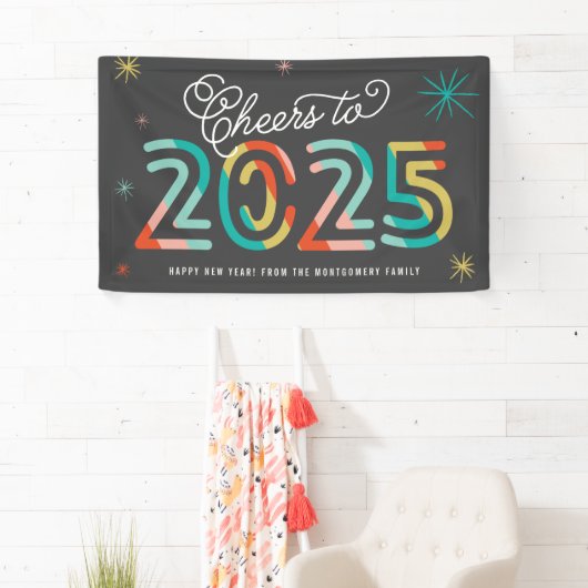 Farbenfrohe Neujahrsparty 2025 Banner (Insitu)