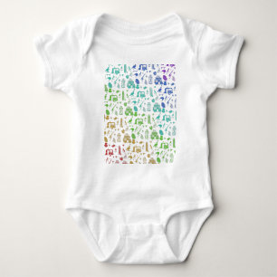 Farbenfrohe neuseeländische Sommermuster Baby Strampler