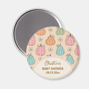 Farbenfrohe neutrale Pumpkin Pattern Baby Dusche b Magnet
