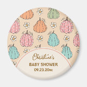 Farbenfrohe neutrale Pumpkin Pattern Baby Dusche b Magnet (Vorne)