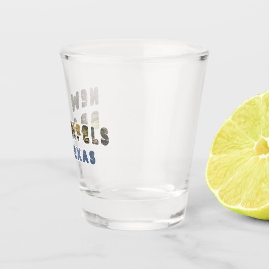 Farbenfrohe New Braunfels TX Deutsche City Topogra Schnapsglas (Rechts)