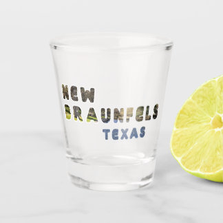Farbenfrohe New Braunfels TX Deutsche City Topogra Schnapsglas