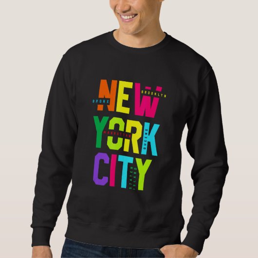 Farbenfrohe New York City Novelty Graphic T-Shirts (Vorderseite)