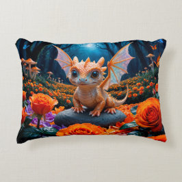Farbenfrohe Niedliche Baby Dragons Dekokissen