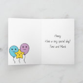 Farbenfrohe Niedliche Balloons 1. Geburtstag Karte (Innenseite)