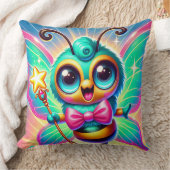 Farbenfrohe Niedliche Bienenfigur Holding Star Kissen (Decke)