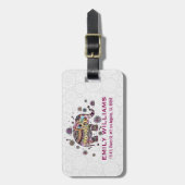 Farbenfrohe Niedliche Blütenlephäre Gepäckanhänger (Vorderseite vertikal)