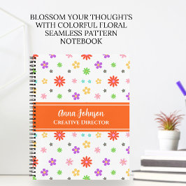 Farbenfrohe Niedliche Blütenmuster nahtlos Notizblock