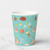 Farbenfrohe Niedliche Bugs Kindergeburtstag Pappbecher (Vorderseite)