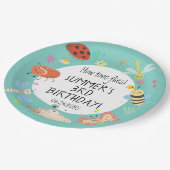 Farbenfrohe Niedliche Bugs Kindergeburtstag Pappteller (Schrägansicht)