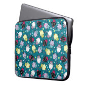 Farbenfrohe Niedliche Cupcake-Muster-türkisfarben- Laptopschutzhülle (Vorderseite Links)