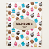 Farbenfrohe Niedliche Cupcakes Muster Rezept Planer (Vorderseite)