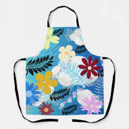 Farbenfrohe Niedliche Daisis Ferns Bubbles Wolkenm Schürze