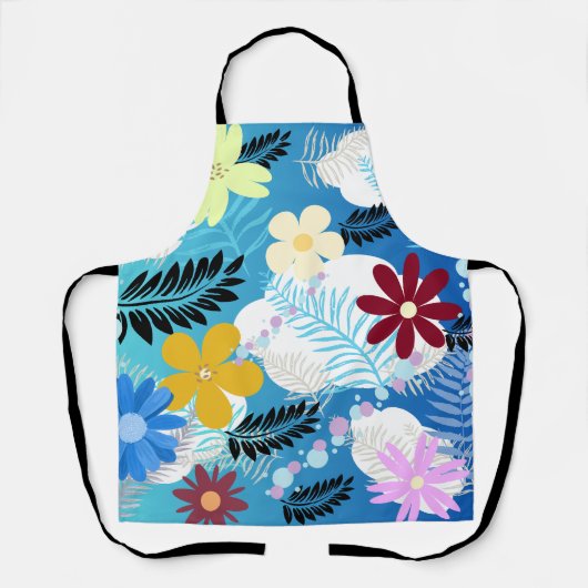 Farbenfrohe Niedliche Daisis Ferns Bubbles Wolkenm Schürze (Vorderseite)