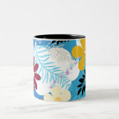 Farbenfrohe Niedliche Daisis Ferns Bubbles Wolkenm Zweifarbige Tasse (Mittel)