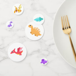 Farbenfrohe Niedliche Dino Geburtstagsparty Konfetti