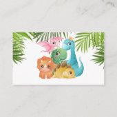Farbenfrohe Niedliche Dinosaurier Diaper Raffle Ba Visitenkarte (Rückseite)