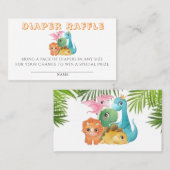 Farbenfrohe Niedliche Dinosaurier Diaper Raffle Ba Visitenkarte (Vorne/Hinten)