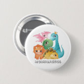 Farbenfrohe Niedliche Dinosaurier Kinderdusche Mom Button (Vorne & Hinten)
