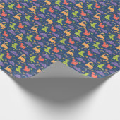Farbenfrohe Niedliche Dinosaurier Muster Geschenkpapier (Ecke)