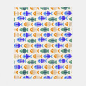 Farbenfrohe Niedliche Fischknochenmuster Fleecedecke (Vorderseite)