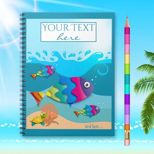 Farbenfrohe Niedliche Fish Ocean Notebook Notizblock