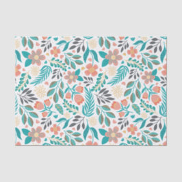 Farbenfrohe niedliche Frühlingsblumenmuster Seidenpapier