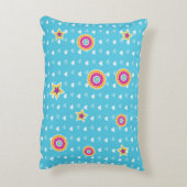 Farbenfrohe Niedliche Füchse mit Sternen und Herze Zierkissen (Rückseite(Vertikal))