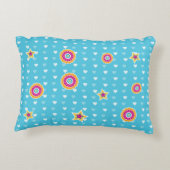 Farbenfrohe Niedliche Füchse mit Sternen und Herze Zierkissen (Rückseite)