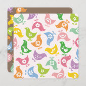 Farbenfrohe Niedliche Fun Rainbow Chicks Chic Baby Einladung (Vorne/Hinten)