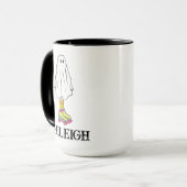 Farbenfrohe Niedliche Halloween-Geist mit Roller-S Tasse (Vorderseite Links)