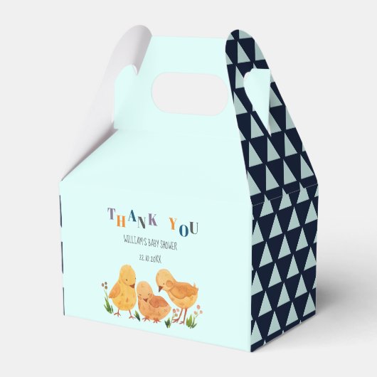 Farbenfrohe Niedliche Hühnerfamilie Danke Geschenkschachtel (Vorderseite)