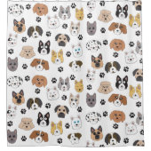 Farbenfrohe Niedliche Hunde & Hundeschlittenmuster Duschvorhang (Vorderseite)