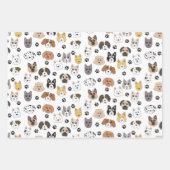 Farbenfrohe Niedliche Hunde & Hundeschlittenmuster Geschenkpapier Set (Vorderseite 3)