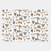 Farbenfrohe Niedliche Hunde & Hundeschlittenmuster Geschenkpapier Set (Vorderseite 2)