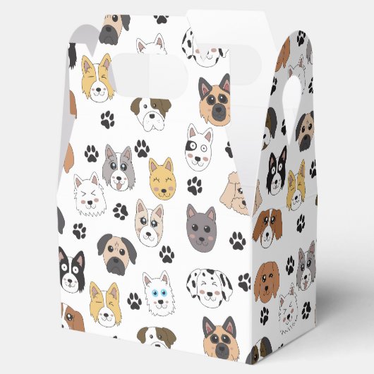 Farbenfrohe Niedliche Hunde & Hundeschlittenmuster Geschenkschachtel (Geöffnet)