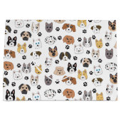 Farbenfrohe Niedliche Hunde & Hundeschlittenmuster Große Geschenktüte (Vorderseite)