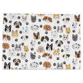 Farbenfrohe Niedliche Hunde & Hundeschlittenmuster Große Geschenktüte (Rückseite)