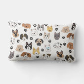 Farbenfrohe Niedliche Hunde & Hundeschlittenmuster Lendenkissen (Rückseite)