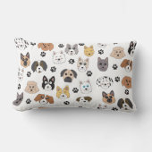 Farbenfrohe Niedliche Hunde & Hundeschlittenmuster Lendenkissen (Vorderseite)
