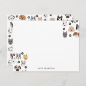 Farbenfrohe Niedliche Hunde & Hundeschlittenmuster Mitteilungskarte (Vorne/Hinten)