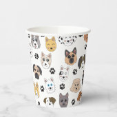 Farbenfrohe Niedliche Hunde & Hundeschlittenmuster Pappbecher (Links)