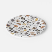 Farbenfrohe Niedliche Hunde & Hundeschlittenmuster Pappteller (Schrägansicht)