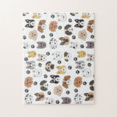 Farbenfrohe Niedliche Hunde & Hundeschlittenmuster Puzzle (Vertikal)
