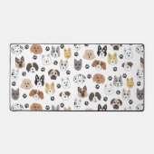 Farbenfrohe Niedliche Hunde & Hundeschlittenmuster Schreibtischunterlage (Vorderseite)
